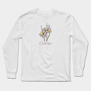 White crocus watercolor Long Sleeve T-Shirt